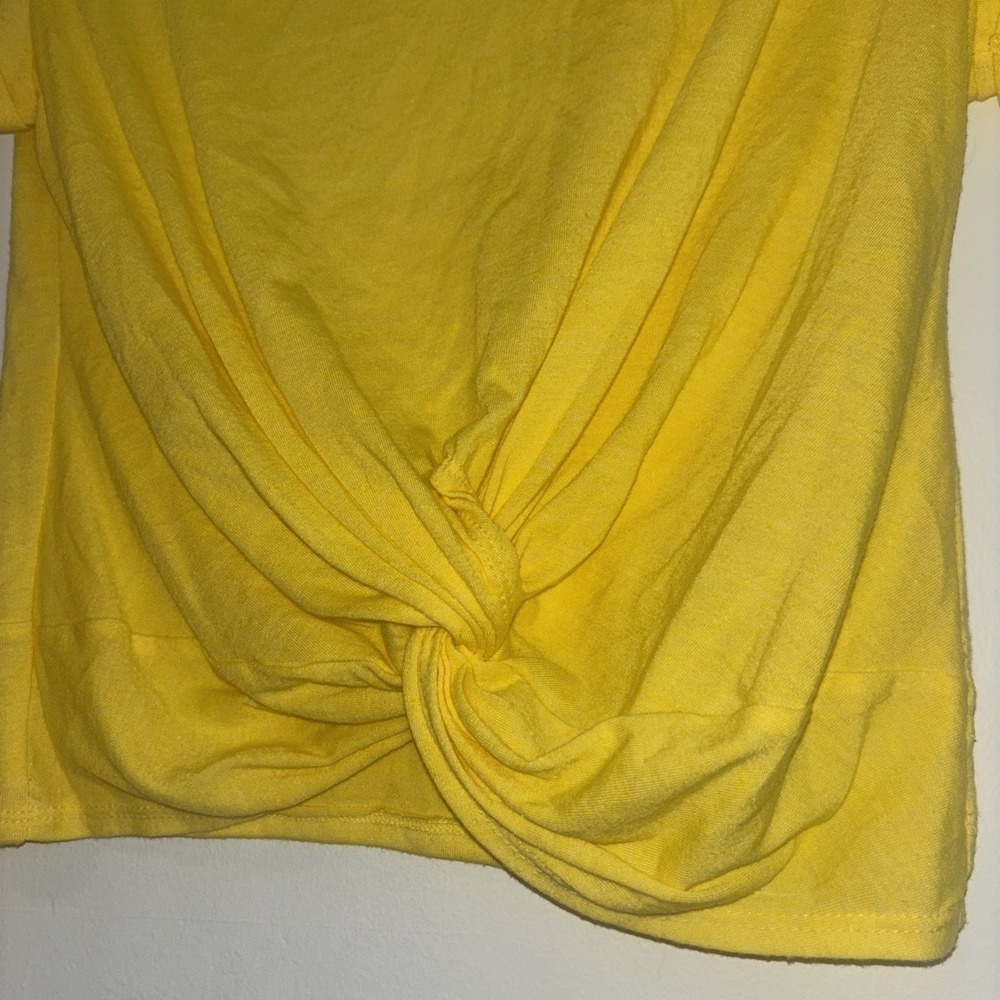 Free People Womens Shirt Sz Sm Butter Yellow Short Sleeve Tshirt Tee Active Gym - Picture 3 of 8